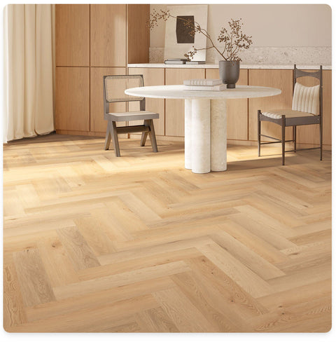 Adlington Premium Cerezo Rigid Core SPC Vinyl Wood Herringbone Flooring 125x625mm £24.99 per m2