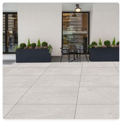 Pompeii White Outdoor Matt Porcelain Tile 600x600mm