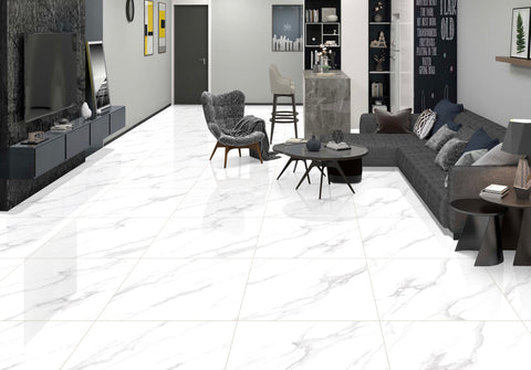 PACCIANO WHITE MARBLE POLISHED 60X60 WALL AND FLOOR
