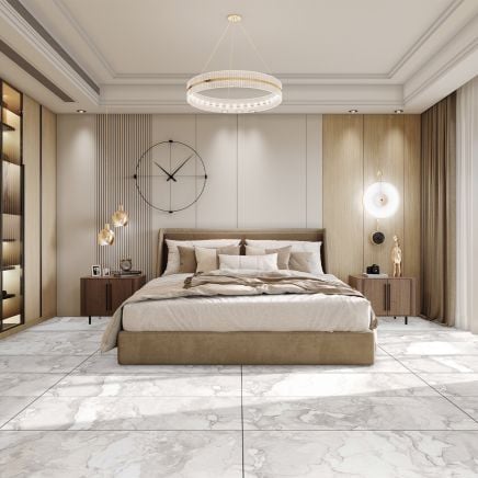 Kamino Flicker grey Pearl Porcelain Marble Tile 1200x600mm