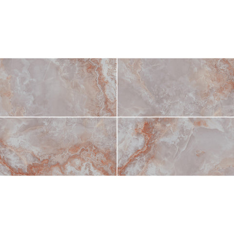 Onyx Oasis Pink 60x120cm Polished Porcelain Wall & Floor Tile