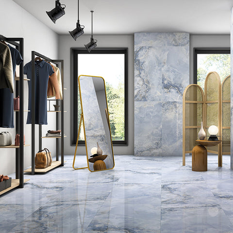 Onyx Oasis Blue 60x120cm Polished Porcelain Wall & Floor Tile