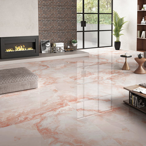 Onyx Oasis Pink 60x120cm Polished Porcelain Wall & Floor Tile