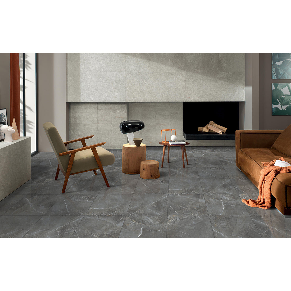 Romero 60x60 Graphite MATT CARVING WALL AND FLOOR TILES– ROSE TILES