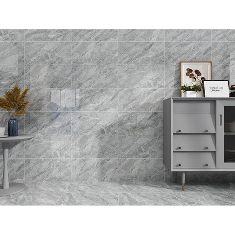 Zenith 30 x 60cm Dark Grey Polished Wall and Floor Tiles